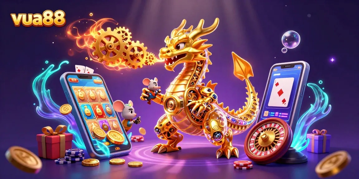 Unleash winning strategies with vua88 in an immersive casino adventure featuring a golden dragon.