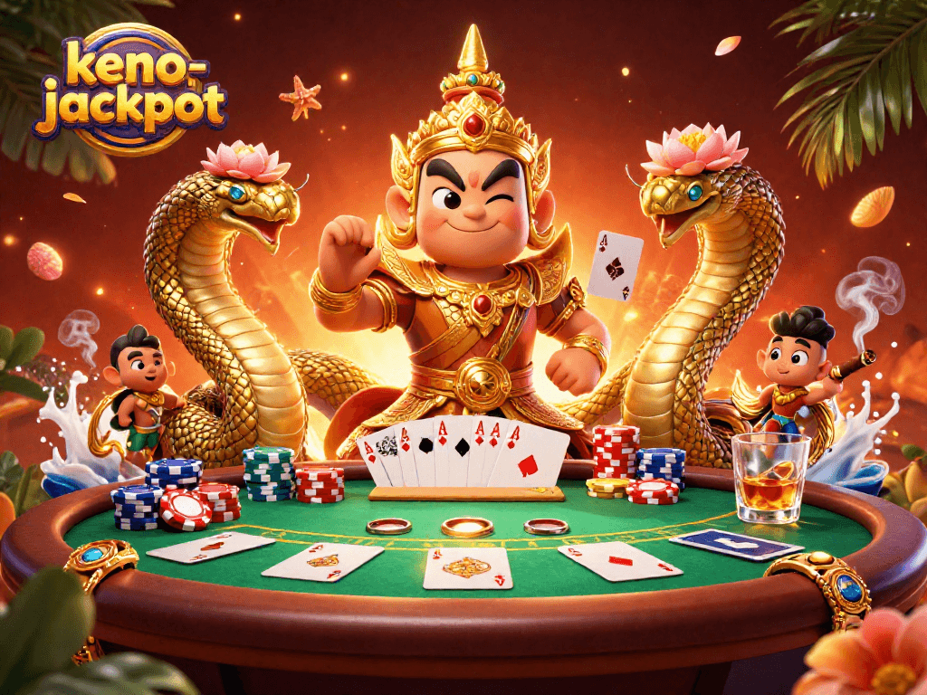 Engage in thrilling keno-jackpot gameplay with dynamic 3D guardians and vibrant casino elements.