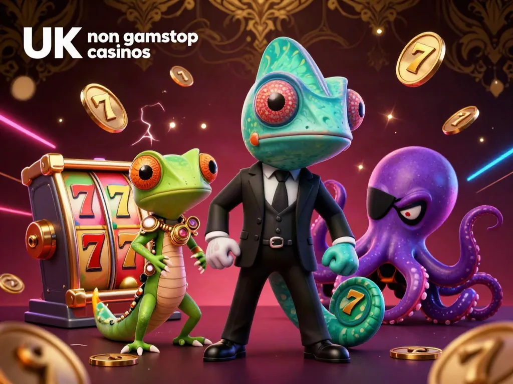 Experience thrilling gameplay at UK non gamstop casinos with vibrant characters and dynamic slot elements.