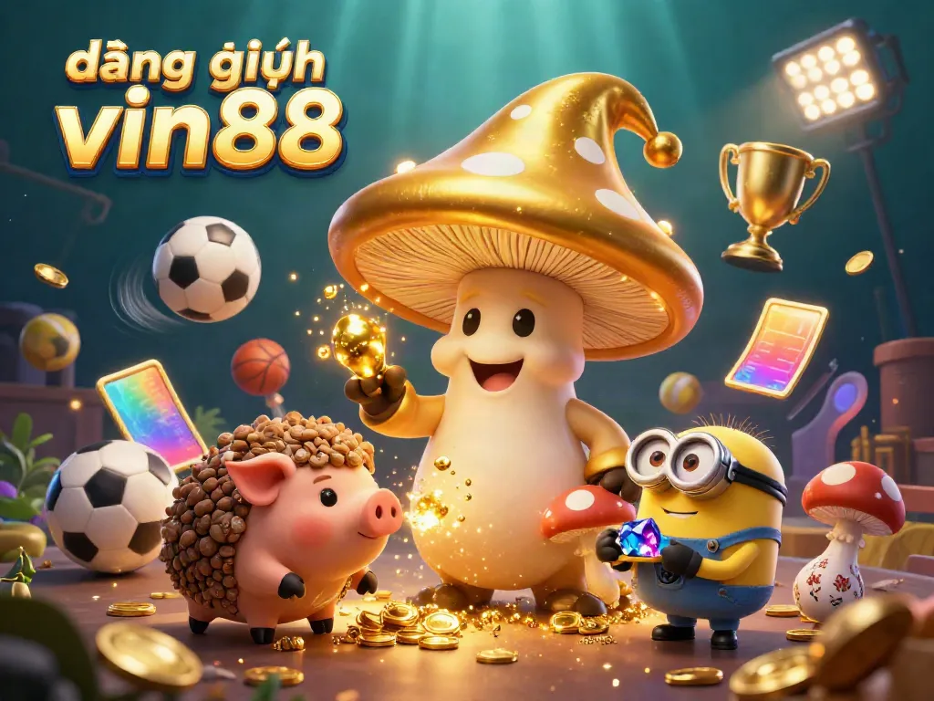 Engage with the game experience at đăng nhập vin88 featuring vibrant casino elements with sports characters.