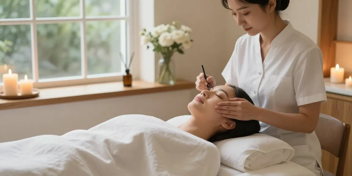 Beauty Treatments Colchester in a serene spa setting with an aesthetician applying a facial treatment.
