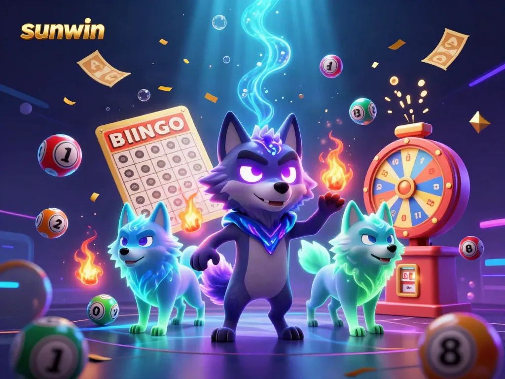 Experience excitement with Sunwin's vibrant gaming scene featuring animated characters and dynamic elements.