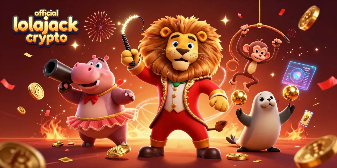 Engage with the official lolajack crypto experience featuring vibrant 3D characters and casino elements.