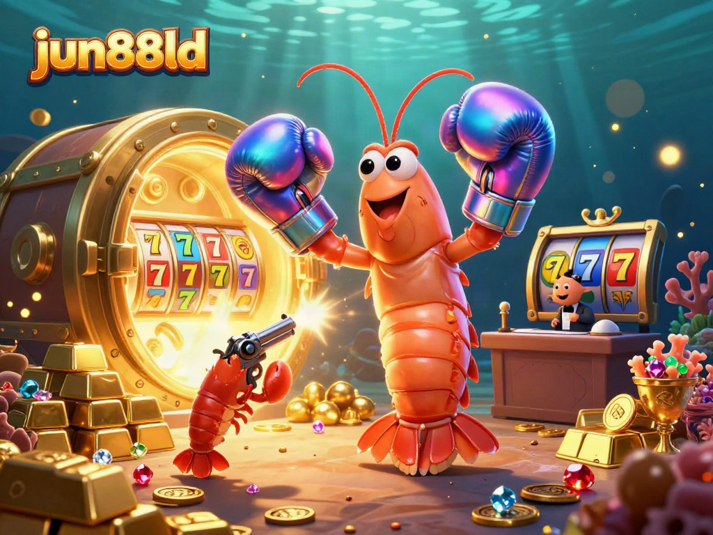 This vibrant jun88ld casino scene showcases the ocean's hardest puncher alongside gambling treasures.