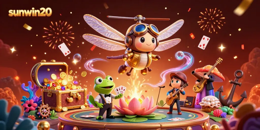 Experience the excitement of sunwin20 with vibrant casino action featuring colorful characters in a unique underwater theme.