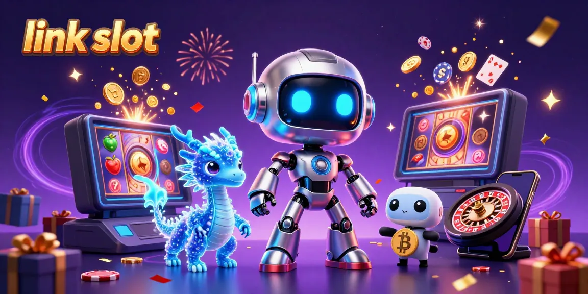 Engaging 3D scene showcasing link slot gaming with vibrant characters and elements emphasizing casino excitement