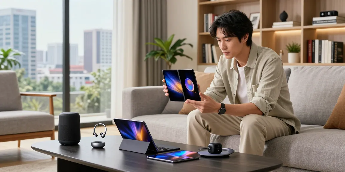Samsung Galaxy Z TriFold showcased in modern living space, highlighting innovative design and technology integration.