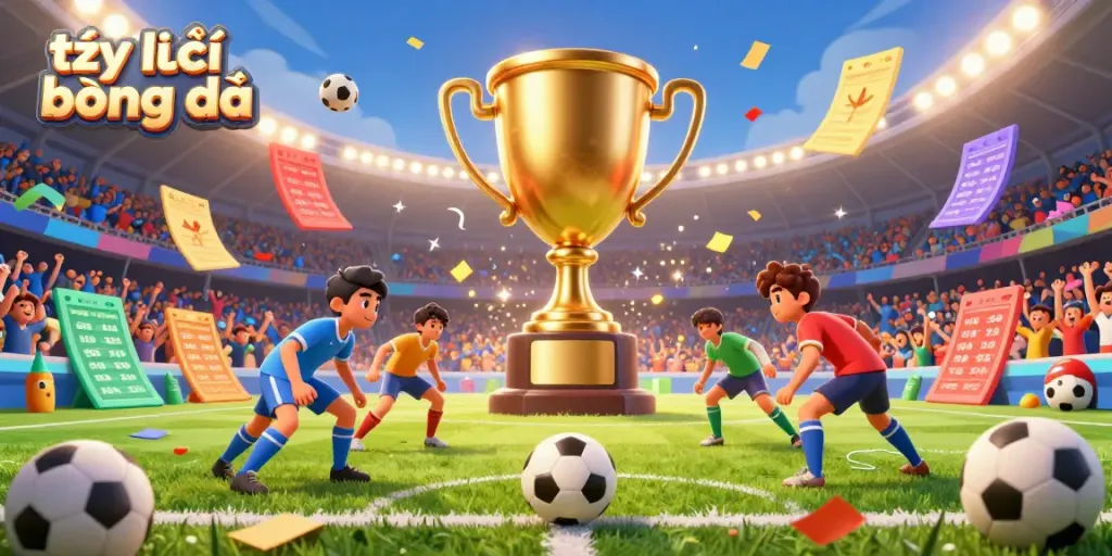 Bet on tỷ lệ bóng đá with dynamic odds and football elements celebrating the excitement of sports betting.