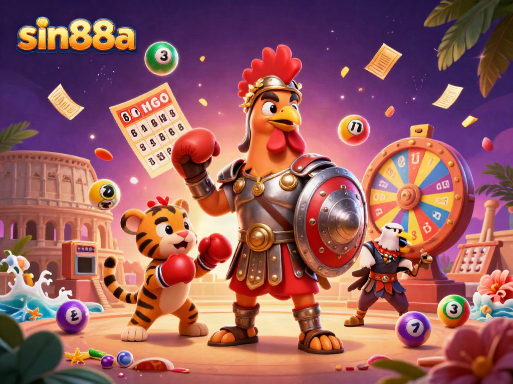 Engage with sin88a in a vibrant, action-packed casino scene showcasing exciting gaming elements.