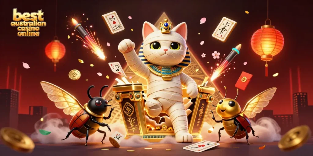 Experience thrilling wins at the best australian casino online with this vibrant 3D illustration.