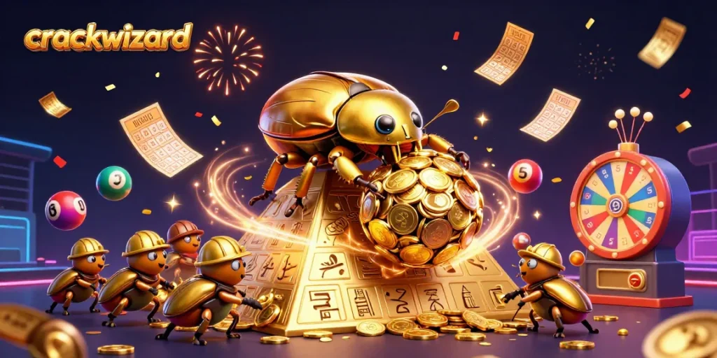Menggulung koin emas, crackwizard memberi kesempatan menang dalam permainan lotere seru di HOKIARENA.