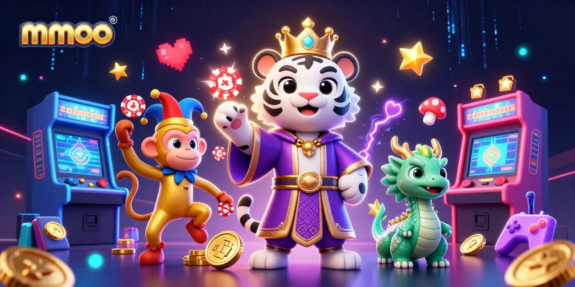 Engage in exciting gameplay at mmoo with colorful characters and vibrant casino elements.