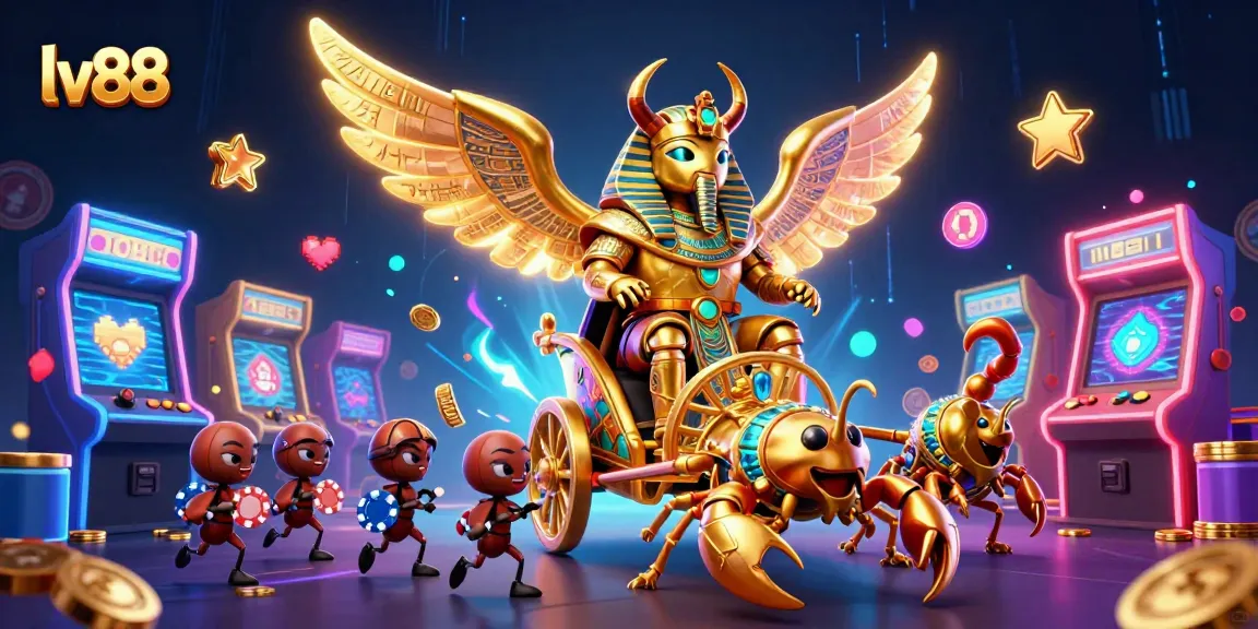 Experience the thrilling adventures at lv88 with vibrant casino gaming elements and engaging characters.