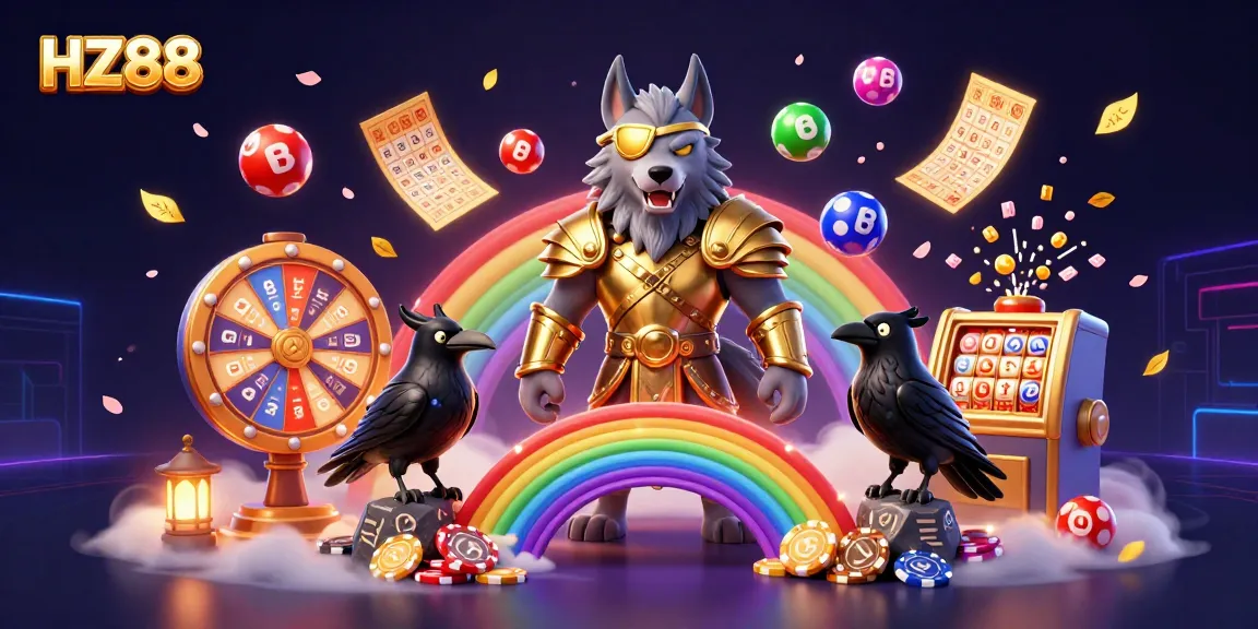 Spin to win big with HZ88 in a vibrant 3D casino scene featuring mythology characters!