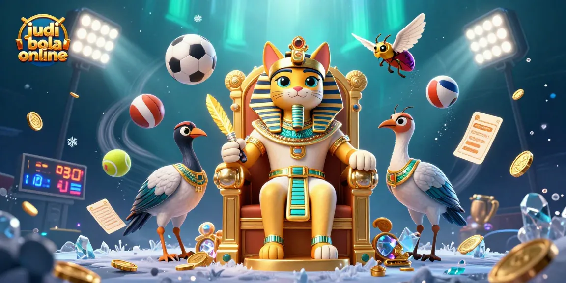 Experience judi bola online with dynamic sports elements and a vibrant 3D illustration capturing the excitement of betting.