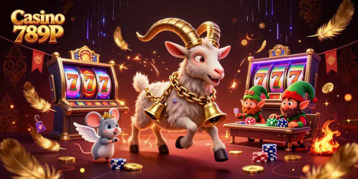 Engage with Casino 789P featuring a festive 3D illustration of lively casino elements and whimsical characters.