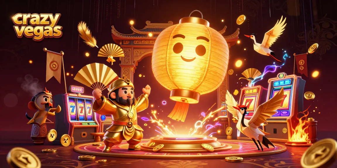 Experience thrilling wins at crazyvegas with 3D cartoon characters floating in a vibrant casino setting.